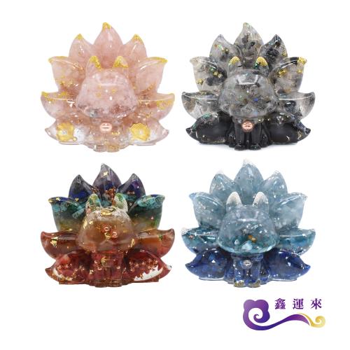 奧剛九尾狐擺件(七大脈輪 平衡能量)