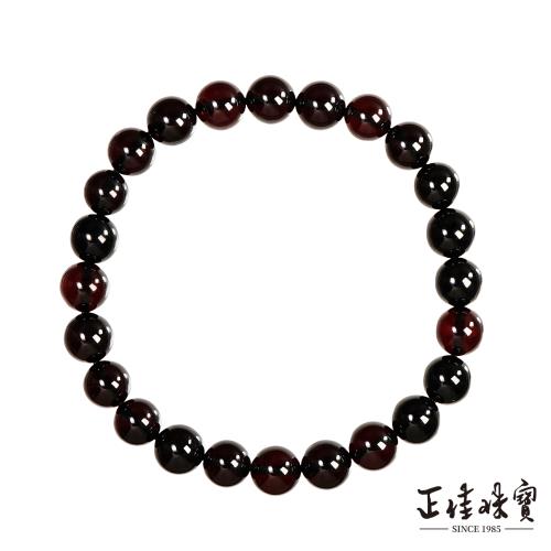 【正佳珠寶】琥珀翳珀 高品黑棕翳珀 7mm 琥珀翳珀手珠