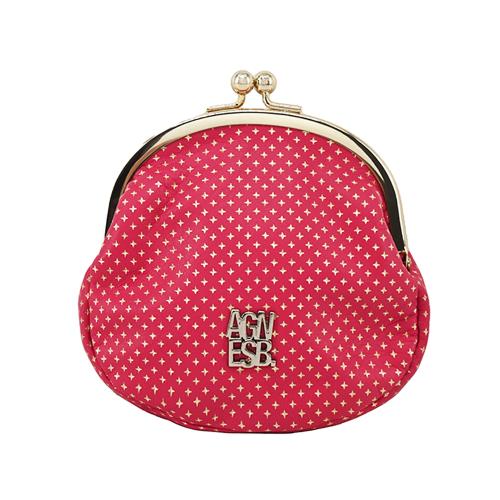 agnes b. 小星芒珠釦零錢包-紅
