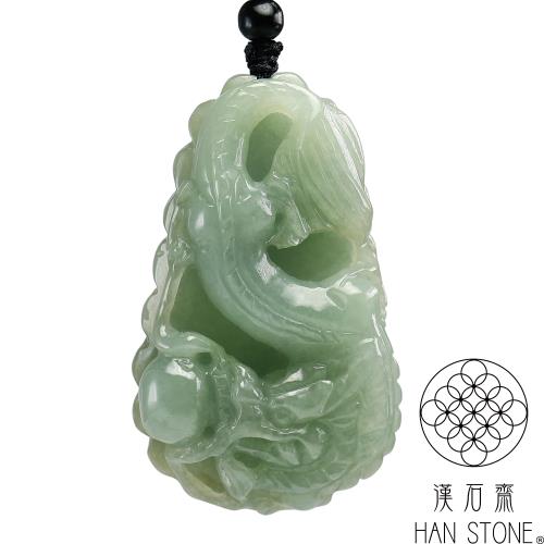 漢石齋】天然翡翠A貨護主龍牌玉佩吊墜冰糯種(37*61*16mm)|龍|ETMall