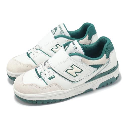 New Balance 休閒鞋 550 中童 小朋友 白 綠 復古 魔鬼氈 運動鞋 NB PHB550TA-M