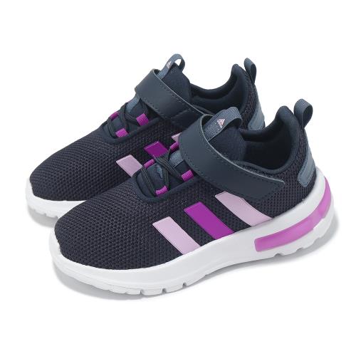 adidas 慢跑鞋 Racer TR23 EL I 小童 學步鞋 藍 紫 魔鬼氈 愛迪達 JH9569