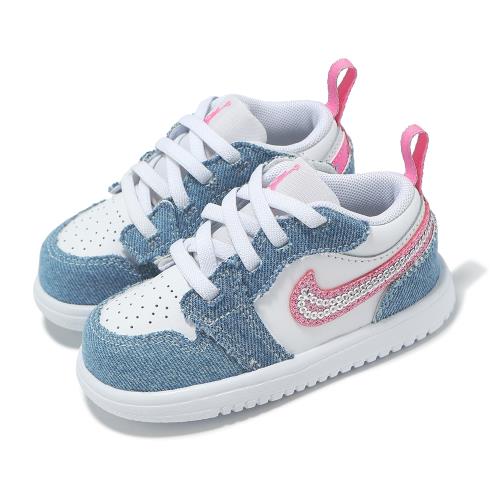 Nike 休閒鞋 Jordan 1 Low ALT SE TD 小童 學步鞋 白 藍 單寧 喬丹 AJ1 HQ2002-400