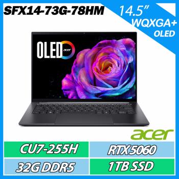 Acer宏碁 SFX14-73G 是一款高效能的14吋筆記型電腦，搭載最新處理器與4GB記憶體，配備512GB SSD硬碟，提供快速運作與高效能表現。輕薄設計適合移動使用，內建高解析度螢幕與優質音效，適合學生、上班族及輕度遊戲玩家使用。