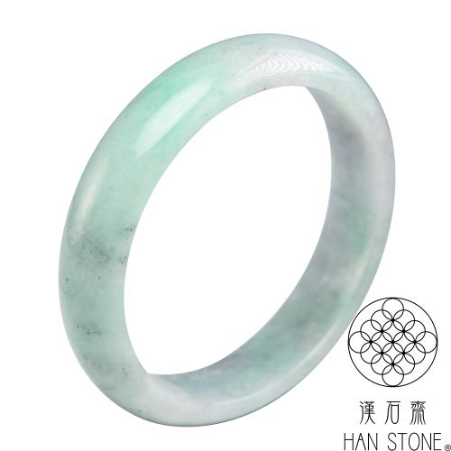 【漢石齋】天然翡翠A貨 手鐲玉鐲 春帶彩飄花種(手圍18.2/版寬13.9mm)