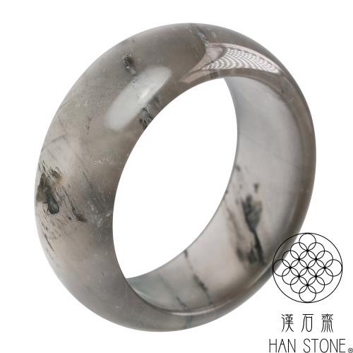 【漢石齋】天然水沫玉 超寬版手鐲玉鐲 玻璃種飄花(手圍18/版寬28.3mm)