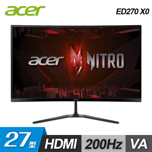 【Acer 宏碁】Nitro ED270 X0 27型 電競曲面螢幕
