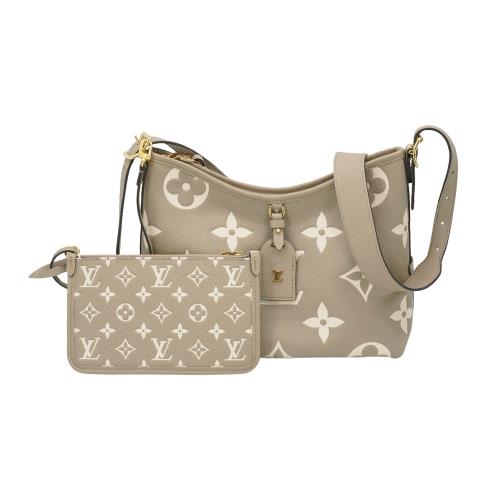 Louis Vuitton CarryAll PM 壓花牛皮肩背包(M47180-斑鳩灰)