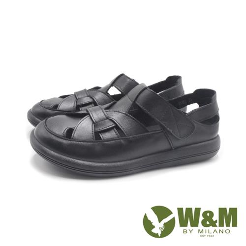 W&M(女)羅馬風厚底包頭輕便涼鞋 女鞋-黑色