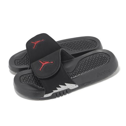 Nike 拖鞋 Jordan Hydro V Retro GS 大童 女鞋 黑 紅 喬丹 魔鬼氈 運動拖鞋 555511-061