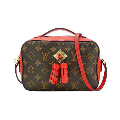 二手品 Louis Vuitton Saintonge 牛皮流蘇斜背相機包(M43557-紅)