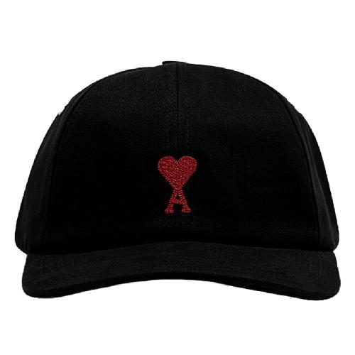 AMI PARIS】品牌刺繡LOGO 棒球帽黑色- BFUCP006AW0041 001|Ami Paris