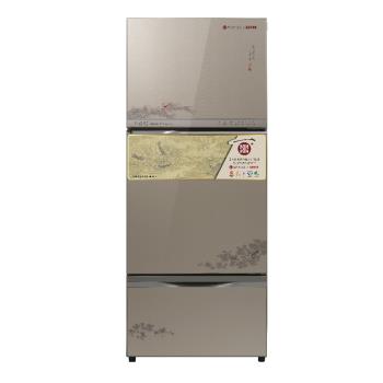 送7-11商品卡2000元★聲寶605公升三門變頻故宮聯名款蝦藻圖冰箱SR-C61GDV-NPM2