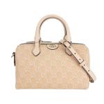 GUCCI GG 牛仔帆布二用波士頓包(淺米色)