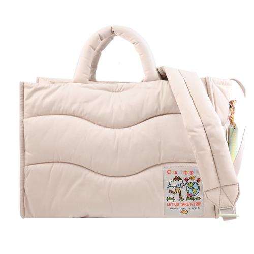 COACH CQ057 Coachtopia Loop 蓬鬆再生塑料大容量托特包.淺褐