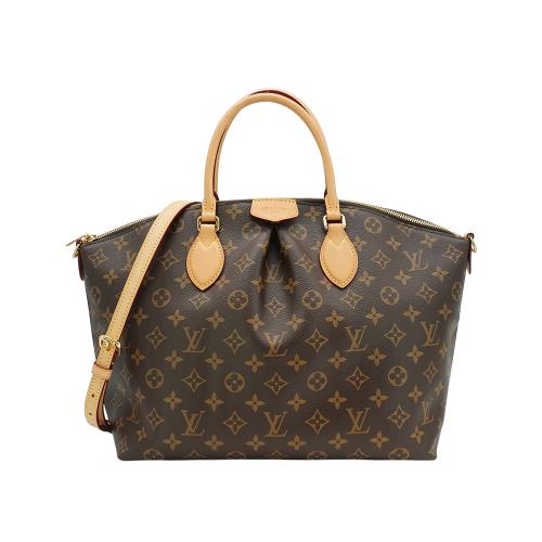 二手品 Louis Vuitton Boetie MM 帆布手提兩用抓皺包(M45987-咖)