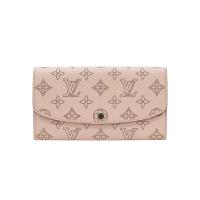 二手品 Louis Vuitton 展示品 Iris Mahina 打孔通花小牛皮釦式長夾(M60145-粉)