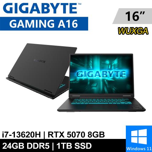 技嘉 GAMING A16 CWHI3TW894SH-SP1 16吋 黑(i7-13620H/24G/1TB/RTX5070 8G/W11)特仕機