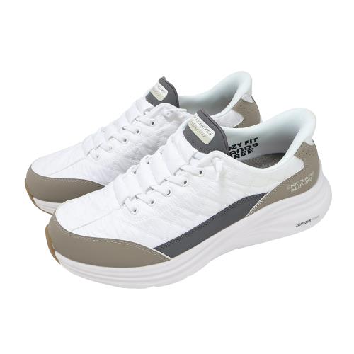 Skechers 休閒鞋 Contour Foam Slip-Ins 男鞋 白 棕 緩衝 運動鞋 232619WWTP