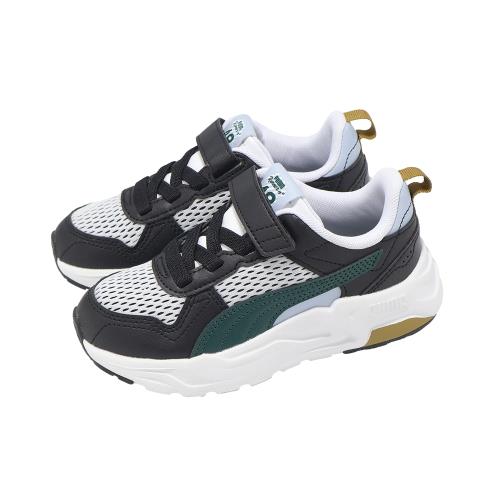 Puma 慢跑鞋 Trinity 2 LT Run Fun AC+ PS 中童 小朋友 白 黑 魔鬼氈 運動鞋 40293102