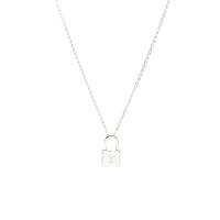LOUIS VUITTON 經典Silver Lockit系列純銀鎖頭造型飾品項鍊(銀色)Q93559