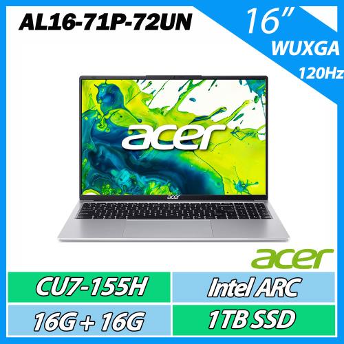 Acer 宏碁 Aspire Lite AL16-71P-72UN  (CU7-155H/16G+16G/1TB/16吋120Hz WUXGA)AI