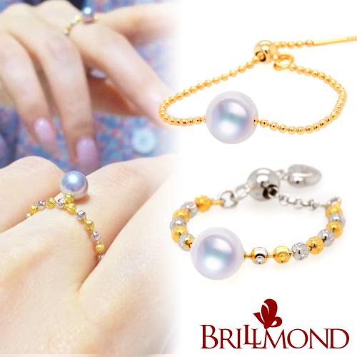 【BRILLMOND】正日本 AKOYA 天然海水珍珠 鍊戒(6-6.5MM珍珠)