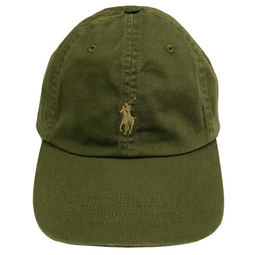 【RALPH LAUREN】POLO刺繡小馬LOGO鴨舌/棒球帽(軍綠)