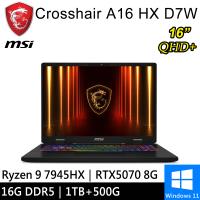 微星 Crosshair A16 HX D7WGKG-044TW-SP2(Ryzen 9/16G/1TB+500G/RTX5070/W11)特仕筆電