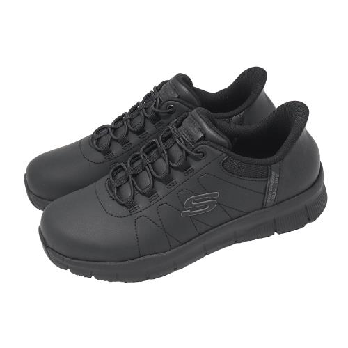 Skechers 工作鞋 Nampa Slip-Ins 寬楦 女鞋 黑 彈性鞋帶 休閒鞋 108218WBLK