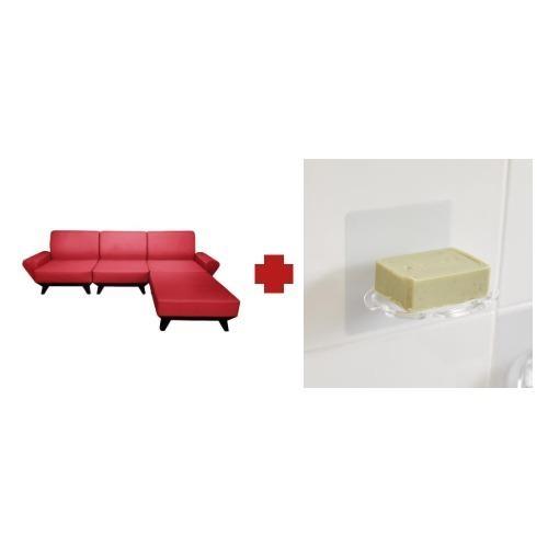 【1+1】MOFA歐風輕奢獨立筒沙發-3L+家而適夢幻衛浴掛勾組