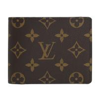 Louis Vuitton LV M60895 經典Monagram花紋雙折對開短夾.咖