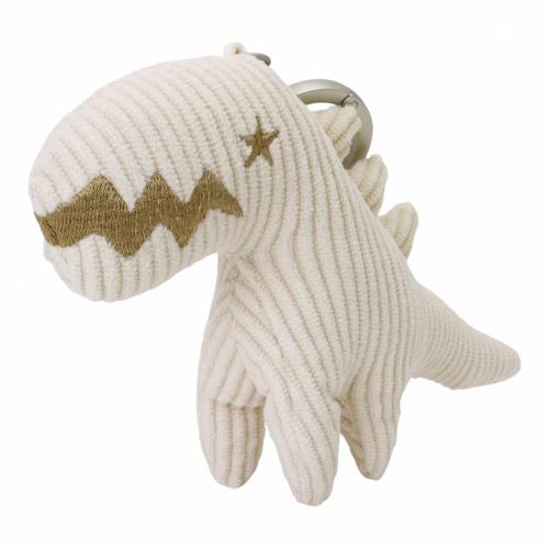 agnes b. -燈芯絨恐龍玩偶吊飾鑰匙圈(米白色)大