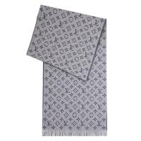 Louis Vuitton LV M70932 Monogram Classic 雙面花紋羊毛圍巾.淺灰