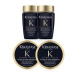 Kerastase巴黎卡詩 黑鑽極萃逆時洗護組80ml*2+75ml*2黑鑽組合(航空版)