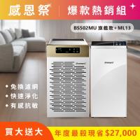 【BOSSWELL博士韋爾】AI智能滅菌零耗材空氣清淨機 旗艦款 8-30坪 智慧家電 紫外線殺菌 無耗材 BS502MU