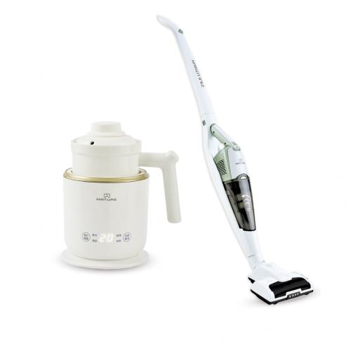 ★超值雙12★ MATURE美萃 直立式無線吸塵器29.6V全配組 + 剛剛好陶瓷電煮鍋 CY-1626 