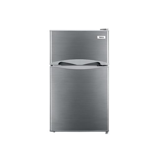 東元101公升雙門銀色冰箱R1011S