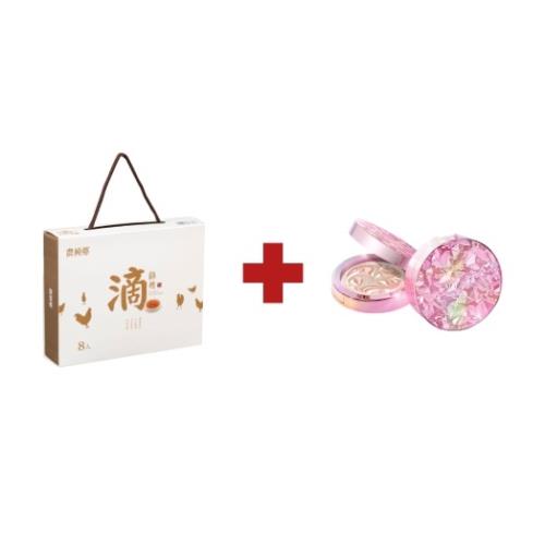 【1+1抗漲配】「元氣亮膚UP」農純鄉常溫滴雞精2盒+韓國AGE20S限定拉花爆水粉餅獨家組