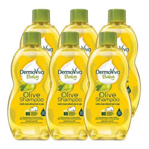 即期品【杜拜DABUR】DERMOVIVA兒童不流淚橄欖洗髮精200ml(6入組)