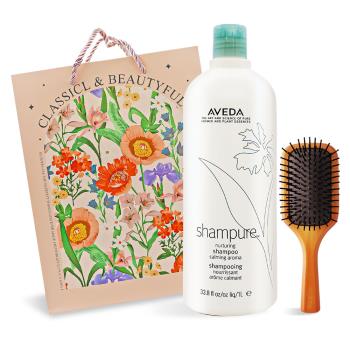 AVEDA 頭皮放鬆尊禮組[純香洗髮菁(1000ml)+隨行按摩梳]-送禮必備組