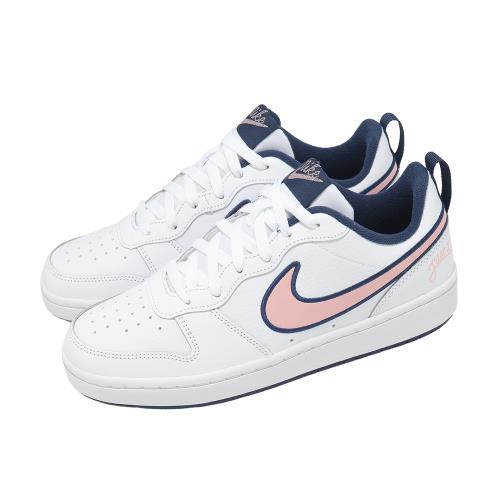 Nike 休閒鞋 Court Borough Low 2 SE GS 大童 女鞋 白 粉紅 小白鞋  DB3090-100