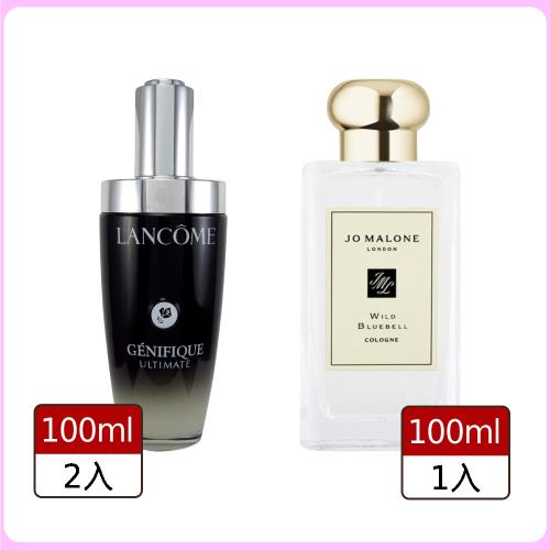 香氛肌養組【LANCOME 蘭蔻】全新小黑瓶PRO 100ml*2入+Jo Malone香水100ml 藍風鈴