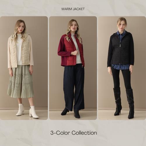 HsinGo 3D輕暖羽絲棉修身剪裁外套