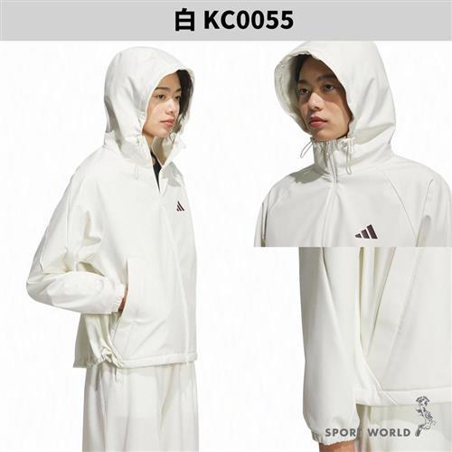 Adidas 連帽外套女裝防潑水磨毛黑/白【運動世界】KC0054/KC0055|外套
