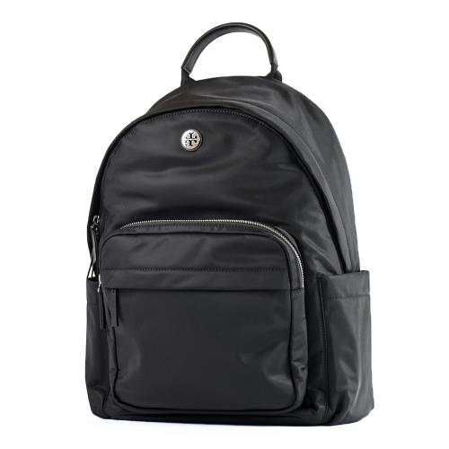 TORY BURCH 金屬標高密度尼龍雙側置物拉鍊後背包-黑色