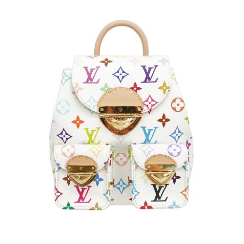 Louis Vuitton x TM  Venice 三彩塗層帆布釦式後背包(M13081-白)