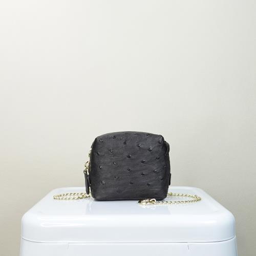 【M2ND】思蒂德堡鴕鳥皮饅頭萬用包(黑-T72A)