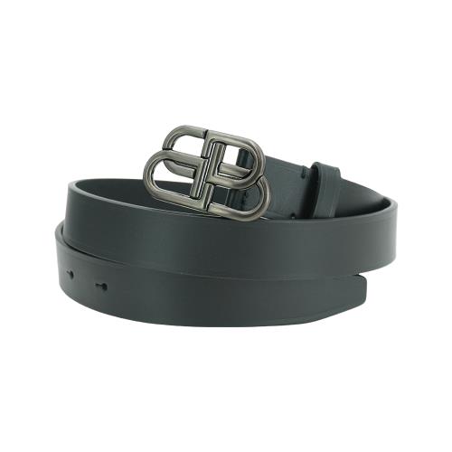 Balenciaga 黑BB logo 小牛皮腰帶/皮帶(581690-黑)