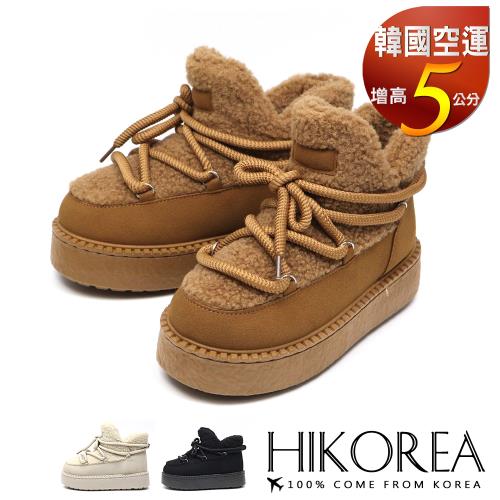 【HIKOREA】韓國空運。QQ鋪毛底防滑保暖俏皮雪地靴-版型偏小(71-3619/三色/現+預)